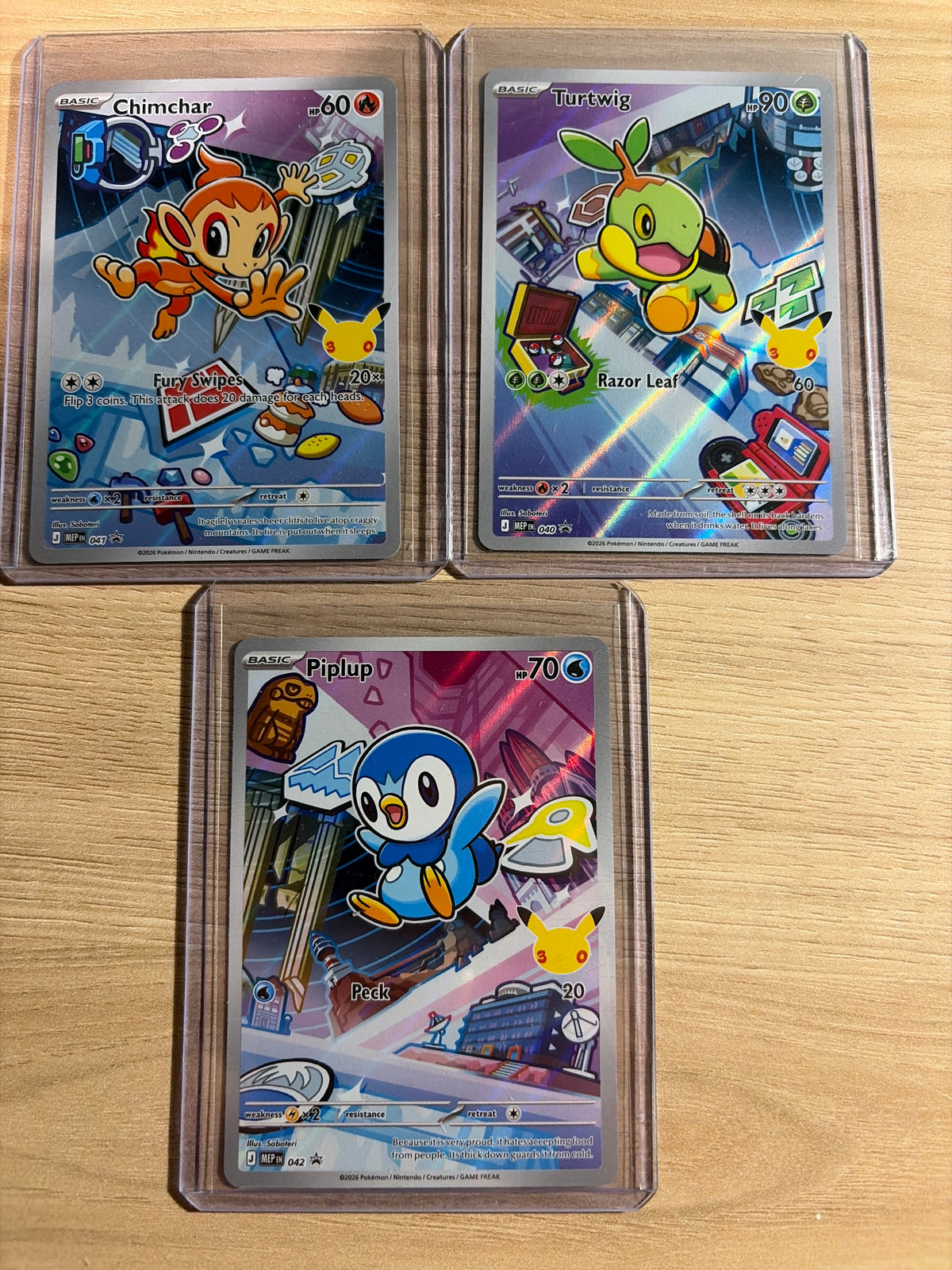 Piplup, Turtwig og Chimchar