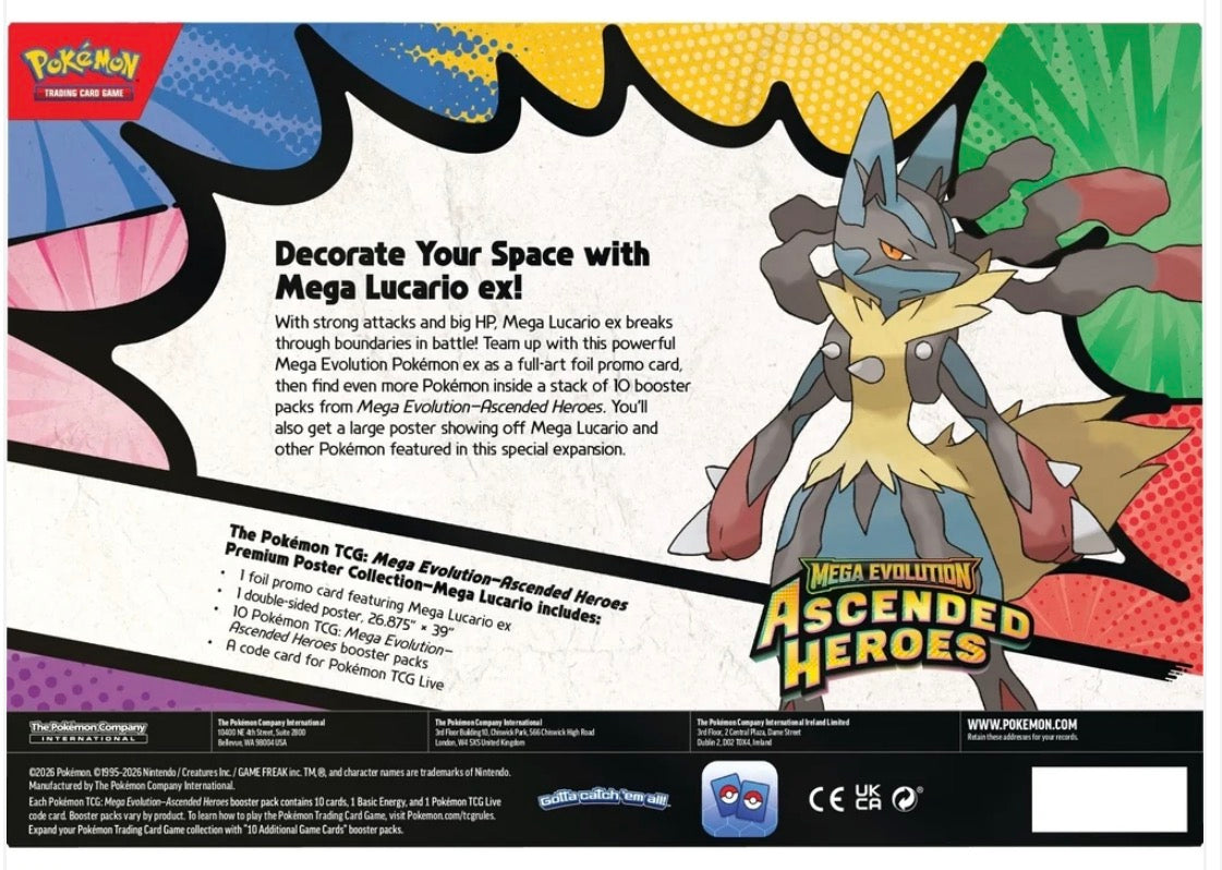 Ascended Heroes Premium Poster Collection Mega Lucario